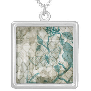 Arabesque Butterflies VI Silver Plated Necklace