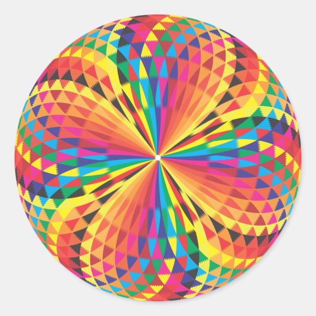 Arabesque colors classic round sticker (Front)