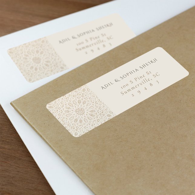 Arabesque Cream Elegance Return Address Labels (Creator Uploaded)