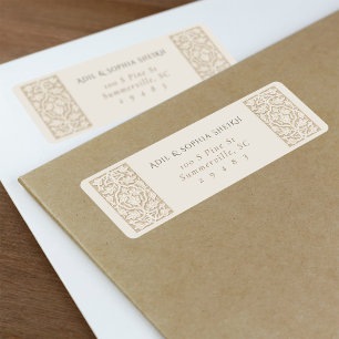 Arabesque Cream islamic Return Address Labels