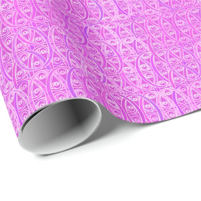 Arabesque damask - lavender and orchid wrapping paper (Roll Corner)