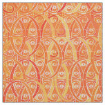 Arabesque damask - soft orange and coral fabric