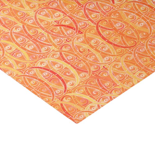 Arabesque damask _ soft orange and coral tissue paper