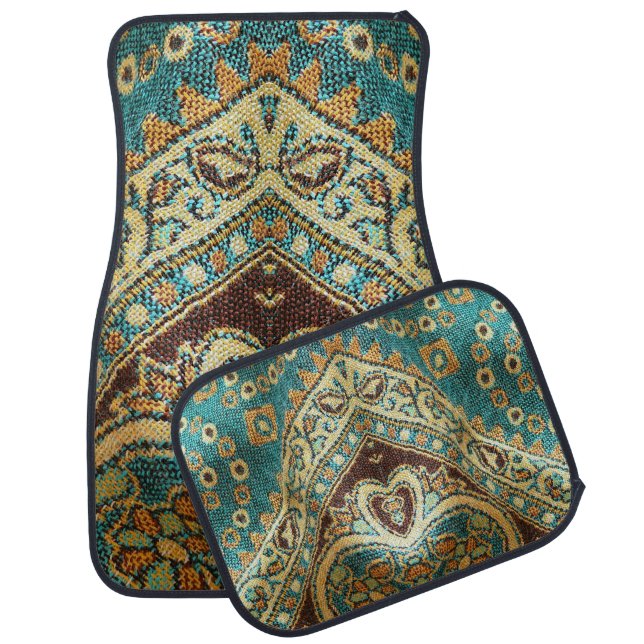 Arabesque Fabric: Arabic Oriental Design Car Floor Mat (Set)