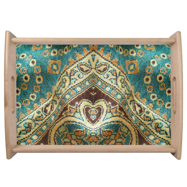 Arabesque Fabric: Arabic Oriental Design Serving Tray (Front)
