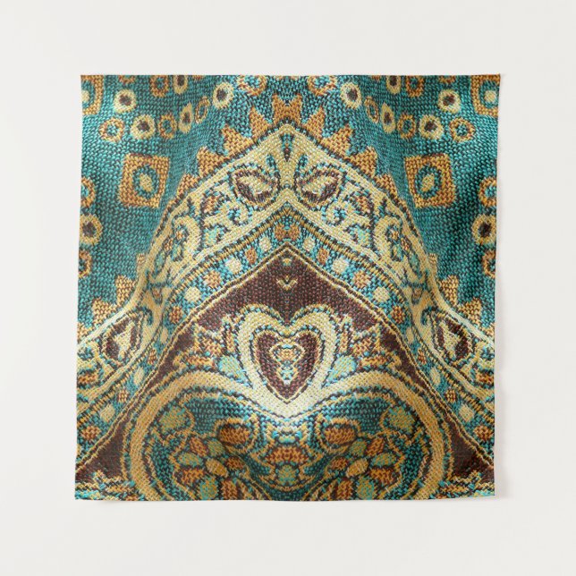 Arabesque Fabric: Arabic Oriental Design Tapestry (Front)