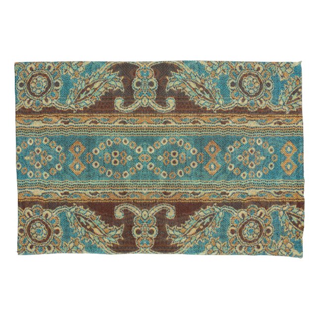 Arabesque Fabric Paisley Oriental Design Pillow Case (Front)