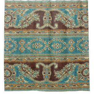 Arabesque Fabric Paisley Oriental Design Shower Curtain