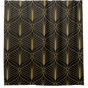 Arabesque floral, Art Deco background. Shower Curtain