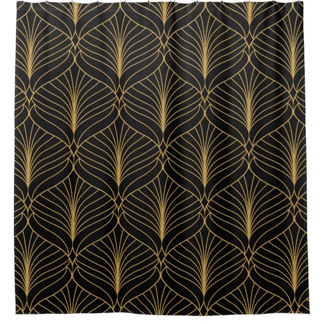 Arabesque floral, Art Deco background. Shower Curtain (Front)