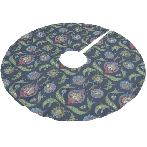 Arabesque floral pattern brushed polyester brushed polyester tree skirt