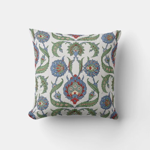 Arabesque floral pattern throw pillow