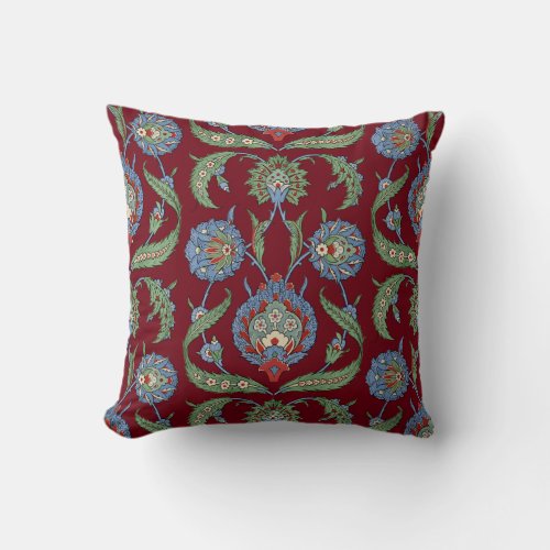 Arabesque floral pattern throw pillow