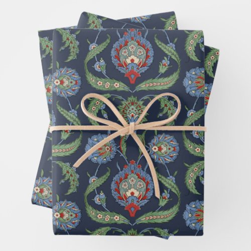 Arabesque floral pattern wrapping paper sheets