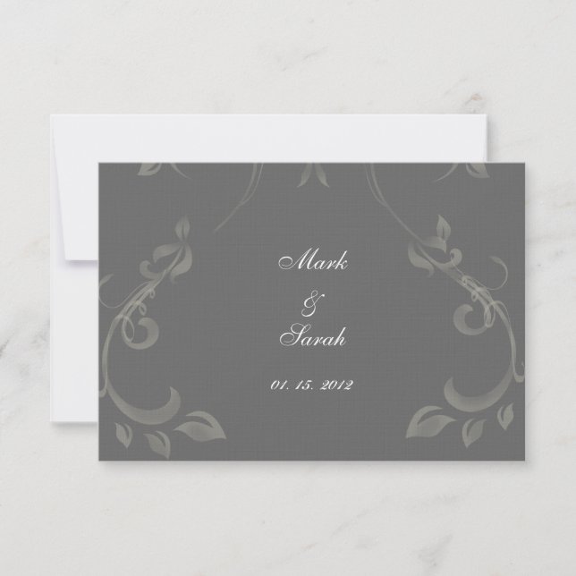 Arabesque Flourish Chalkboard RSVP Card (Front)