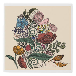 Arabesque Garden Bloom Faux Canvas Print