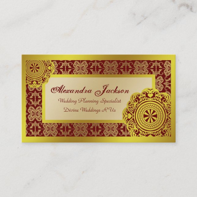 Arabesque Gold Lace, Business Card (Front)