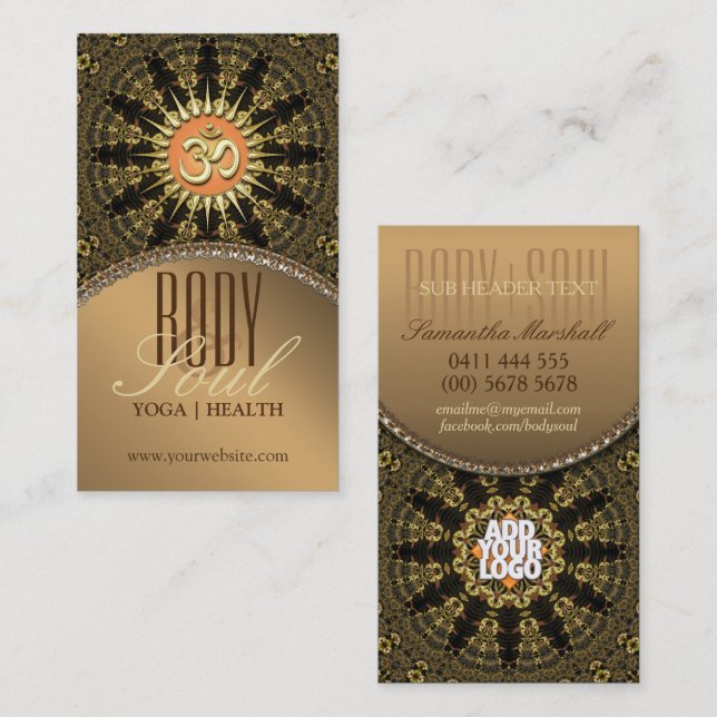 Arabesque Mandala Gold OM New Age Business Card (Front/Back)