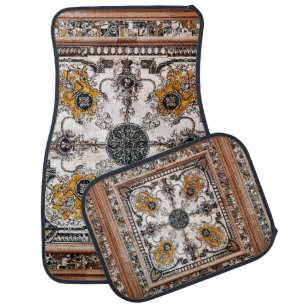 arabesque marble texture abstract vintage backgrou car floor mat