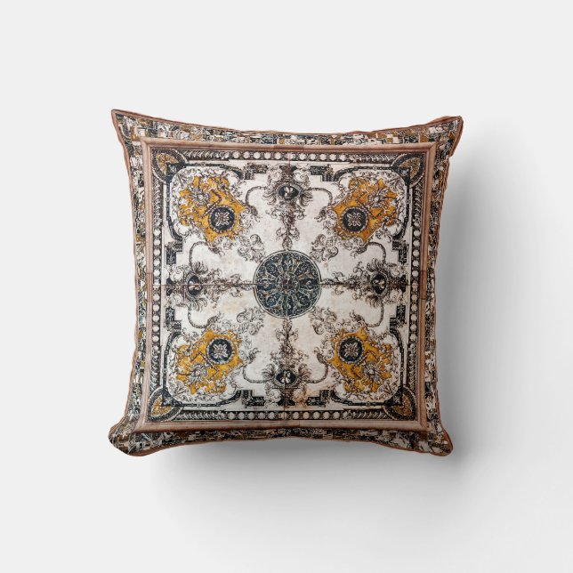 arabesque marble texture abstract vintage backgrou throw pillow (Front)