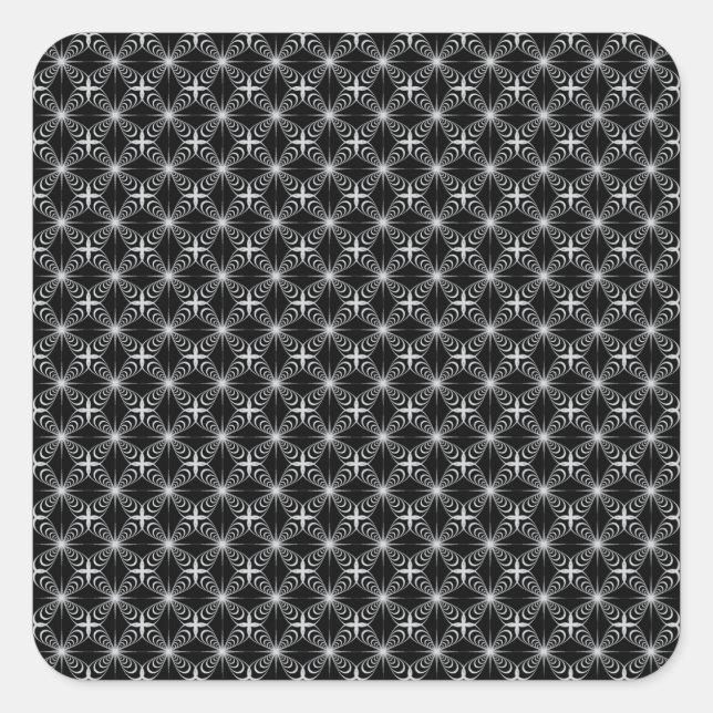 Arabesque on gray square sticker (Front)