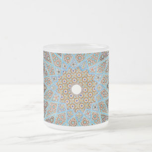 Arabesque Persian Oriental Arabic Turkish Decor Frosted Glass Coffee Mug
