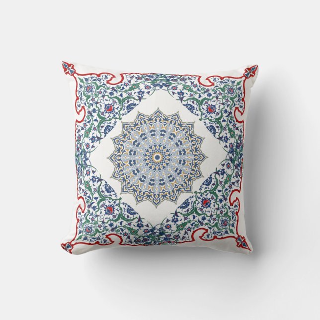 Arabesque Persian Oriental Arabic Turkish Decor Throw Pillow (Front)