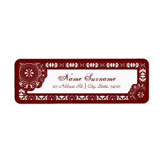 Arabesque Red Lace, address labels