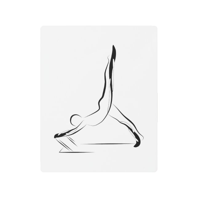 Arabesque Reformer Pilates Pose Metal Print (Front)