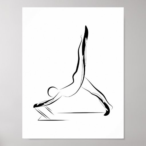Arabesque Reformer Pilates Pose Pilates Reformer Poster Zazzle