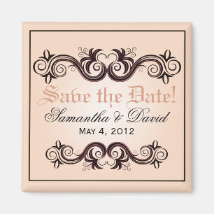 Arabesque Save the Date (blush pink) Magnet