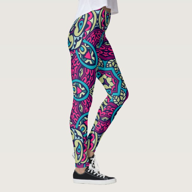 Arabesque Scrapbook Pattern Leggings  (Right)