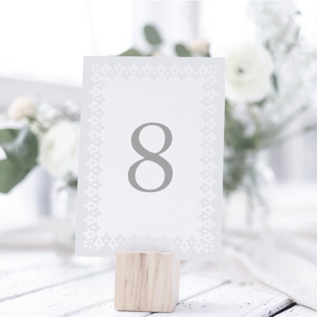Arabesque Table Number Card | Gray (Creator Uploaded)