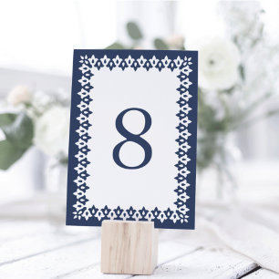 Arabesque Table Number Card Navy