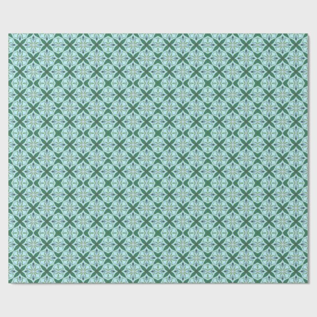 Arabesque Tile Bold Vivid Pattern Wrapping Paper (Flat)