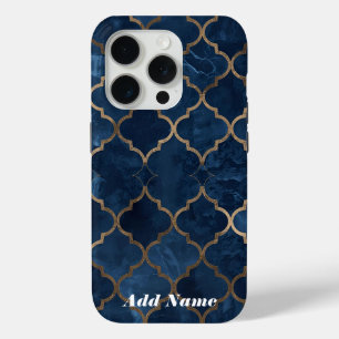 Arabesque Trellis Phone Case – Blue & Gold Waterco
