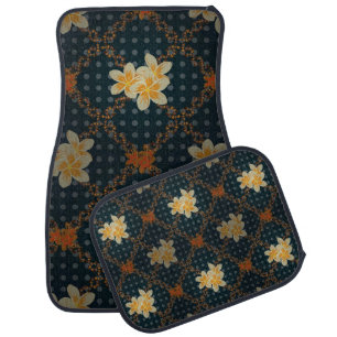 Arabesque. Vintage abstract raster floral seamless Car Floor Mat