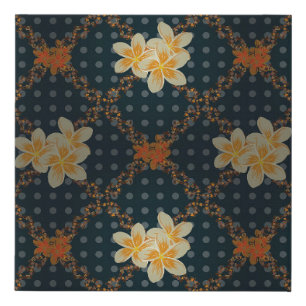 Arabesque. Vintage abstract raster floral seamless Faux Canvas Print