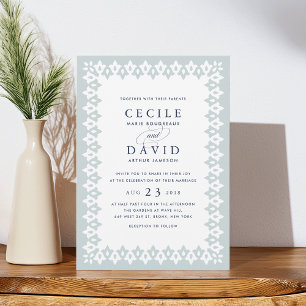 Arabesque Wedding Invitation Mist