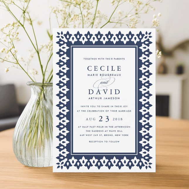 Arabesque Wedding Invitation | Navy (Creator Uploaded)