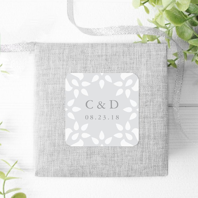 Arabesque Wedding Monogram Sticker | Gray (Creator Uploaded)