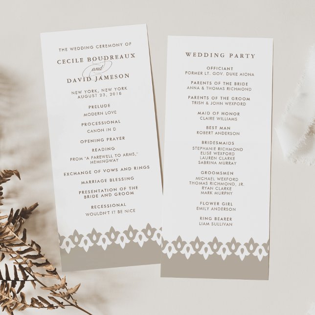 Arabesque Wedding Program | Champagne Beige (Creator Uploaded)