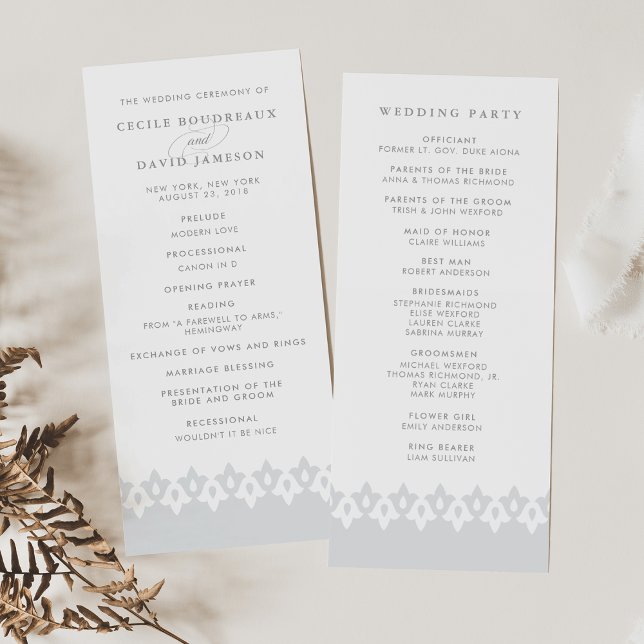 Arabesque Wedding Program | Gray (Creator Uploaded)