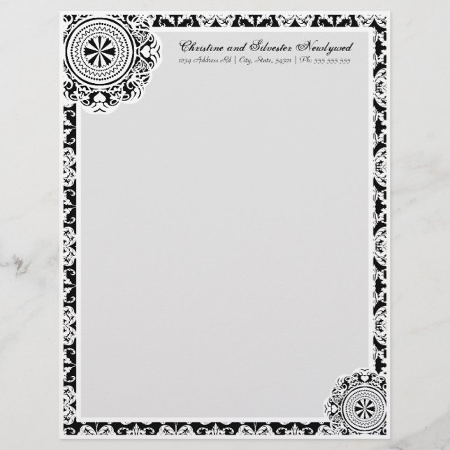 Arabesque White Lace, letterhead (Front)