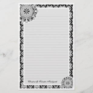 Arabesque White Lace, stationery