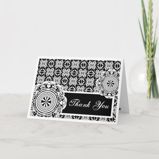 Arabesque White Lace, thank you card. (Front)