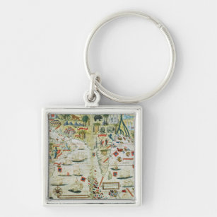 Arabia and India, from the 'Miller Atlas', c.1519 Keychain