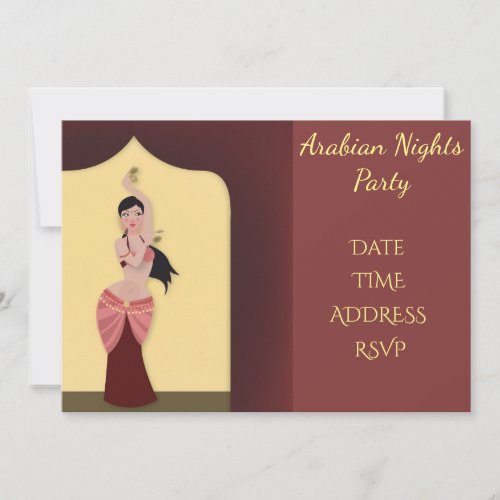 Arabia Nights Belly dancing party Invitation