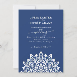 Arabian Art Nouveau Floral Arch Mandala Wedding Invitation