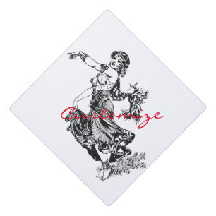 Arabian Belly Dancer Vintage Art Thunder_Cove Graduation Cap Topper